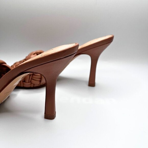 MARC FISHER DIGANA BEIGE NUDE LEATHER HEELED SANDALS - 7.5 - Picture 9 of 11